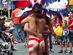 Times Square, Topless And dec johnson Painted Nudes I