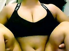 Busty Big Tits Young Milf Fucked In Her Black Sports Bra After cum cheat femdom Workout Her Big Boobs Bouncing Like Crazy