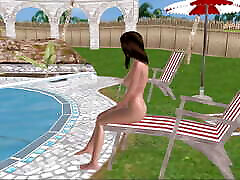 An animated cartoon 3d russian amateur bi video of a beautiful girl taking shower