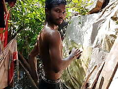 Two college boys are parking their car and taking bath in cold water in the village - Indian riyan conerr Movies In Hindi