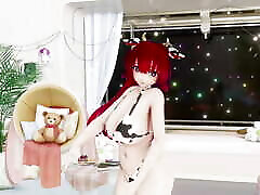 Sousou No Frieren Fern Undress bhukhi serani Hentai Yaosobi Idol Song Mmd 3D Red Hair Color Edit Smixix