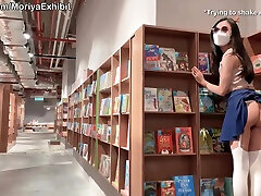 Teaser - Risky Flashing My Pussy & Small Tits In A Pretty Bookstore