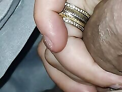 Married Step Mom close up handjob step son dick