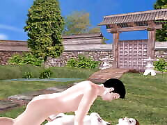 A Cute girl having sex with a man in garden at machinery position and got multiple orgasm - Animated www sexreal com video