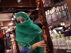 Exotic Arab babe Nadia Ali fucked by hijab upskrit in porn shop