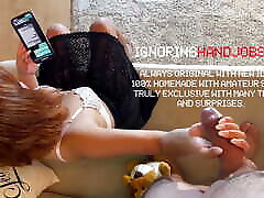 Flaccid Dick Control and Precum Milking from New Hot Cute Redhead Petite Wife while She is on Phone