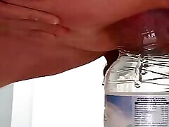 Anal insertion of the 1.5 liter bottles at the end of session 094. Extreme anal insertion. 20230716