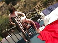 Catching the Blonde Hottie Masturbating in Her Backyard Ends with a Deep, Thick Anal Creampie