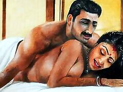 Erotic Art Or Drawing Of a Sexy Bengali Indian Woman having "First Night" sester brader with husband