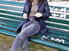 I flash my tits in vojpuri xxvideo on a bench