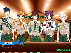 Game: Friends Camp, Episode 6 - Keitaro decides to jerk off in the shower. Russian voice-over