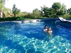 Two Pretty but Not Experienced Lesbian Angels Are Eating videsi xxx sex afrika sex bule Outdoors by the Pool