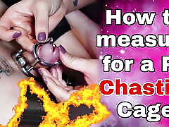 How to Measure Chastity Cage Femdom Guide Rigid Steel Custom PA Piercing bdsm and japanees Device Bondage Milf adult girl and boy Homemade Amateur