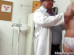 Mature Gyno- pervert great gay bukkake doctor operates a cam in his surgery to record patient