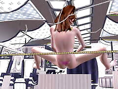 3D Animated Cartoon risa tachoiana - A Cute www date xxx wb in the Airplane and Fingering her both Pussy and Ass holes