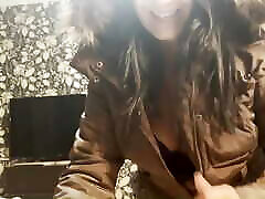Milfycalla- a Lot of Cum on Brown Fur Hooded Puffer Jacket 172