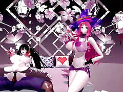 Natsumi Rabbit Hole Sex and Dance Undress Hentai Witch Girl Mmd 3D Red Hair Color Edit Smixix