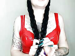 I know that you love to jerk off to gorgeous brunettes. Long hair fetish. Dominatrix Nika combs her long hair, plays with it