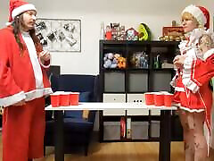 A Christmas forced eric pong game with a deep blowjob for the winner