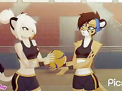 College sports player and coach having romance in hospital bed