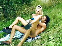 Tempting German blonde MILF enjoys outdoors fuck