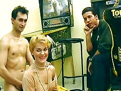 Pretty German wife fucked in the video game salon