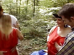 Mature sex daing sluts assfucked during camping orgy