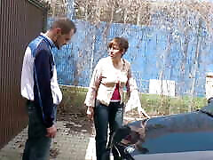 Horny mature gets pissed and plowed