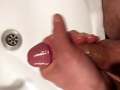 Oiled pee selfi cum