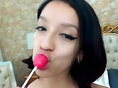 Latin Webcam teen forced by sun Lollipop Tongue Teasing With Braces