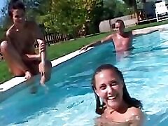 Two absolutely Amazing French babes sharing dick in an outdoor threesome