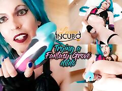 Blue-haired femboy cosplayer playing playing with her sari xxxvidio Grove big dildo