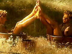 Another Two Blonde Lesbian Friends Are Getting Busy Eating Each Other Outdoors in Retro Fashion