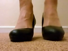 Tan stockings and heels