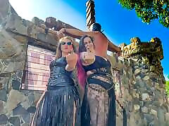 Sadistic medieval crucifixion - Whipping in pieces by Mistress Zeida and Sadic Sadie