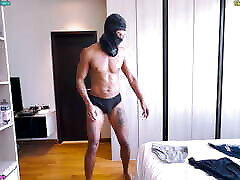 Sexy Masked Twink Underwear Try on Haul