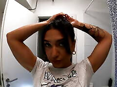 Hottest Brunette indonesia neked Cheerleader Prepares for Prom Night in a Tshirt and Only See Through Panties