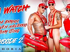 horny life guards tag team hunk extraño ruso-draven navarro, aliya brynn, tony sting-biphoria