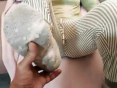 Stripping Demona and touching her wet hairy pussy