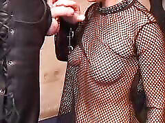 Restrained blonde German slut eats cum after BDSM action