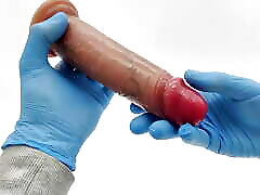 Stretching this penis and its flexible skin - foreskin play