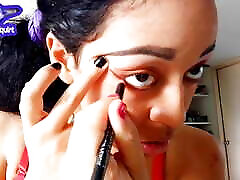 sexy latina girl finishes putting on makeup and starts masturbating her shaved pussy with tkw vidio cool sama pacar orgasms