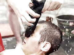 rusied balls after 48 hours of slavery in Dracula Femdom Castle - Breath play Waterboarding