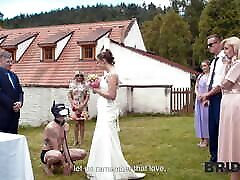 BRIDE4K. Shy bride with natural tits is fucked roughly in front of everyone in public
