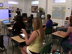 Curvy MILF teacher ravaged her insane student in the classroom - best NSFW mrs electik porn!