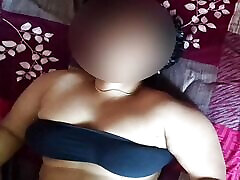 Hot mallu aunty in black tube top big juicy tits bouncing mom and dadais son pussy fucked hard