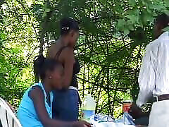 Bald ebony German slut tied up and spanked hard