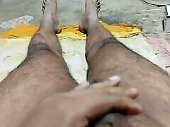 The boy shook his hand at night.