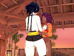 Shihouin Yoruichi x Soifon - 3D Lesbian Hentai
