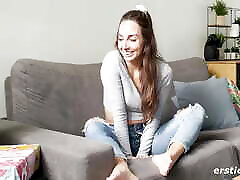 Ersties - Hot Brunette Ana B Tries Out Her New Christmas Present